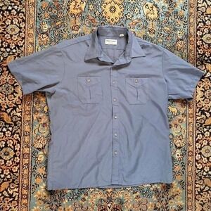 Vintage Workwear Blue Button Down  Measure 22.5x27